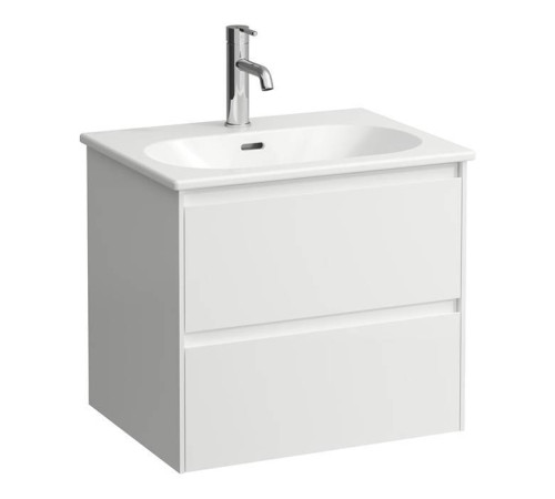 Тумба с раковиной Laufen Lua 60х45х52 см подвесная 2 ящика белый матовый 8.6008.3.260.104.1
