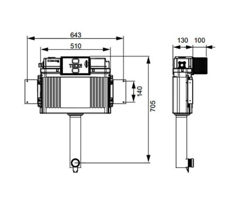 Встраиваемый бачок для напольного унитаза TECEbase 9041308