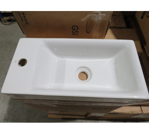 Раковина накладная/подвесная GSI Nubes 500х250х135 мм с отверстием под смеситель белая 9637111_УЦ/1