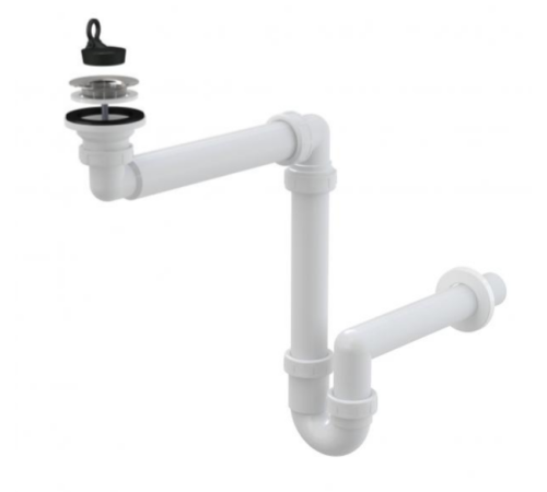 Сифон для умывальника Alca Plast экономящий пространство Ø63 мм A413