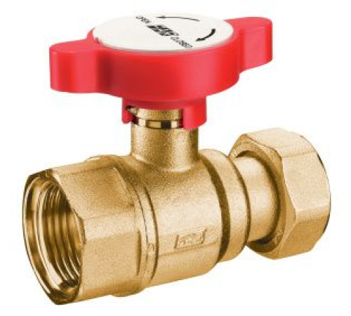 Кран шаровой FAR под термометр 3/4х1 с накидной гайкой синяя ручка FS 3053 134B