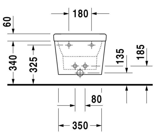 Биде подвесное Duravit Esplanade 560х450 мм белое 2265100000