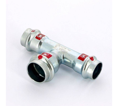 Тройник пресс Viega Prestabo оцинкованная сталь 18х22х18 мм 558864