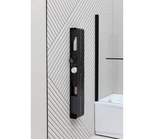 Полка Aquanet Магнум 200х1300х112 мм вертикальная черный матовый 00302228