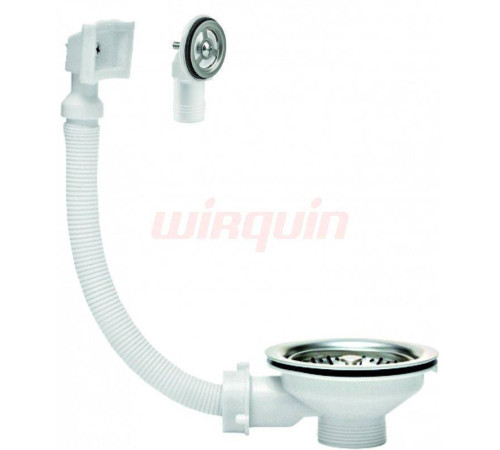 Выпуск для мойки Wirquin 90 мм с круглым и прямоугольным переливом 30987086