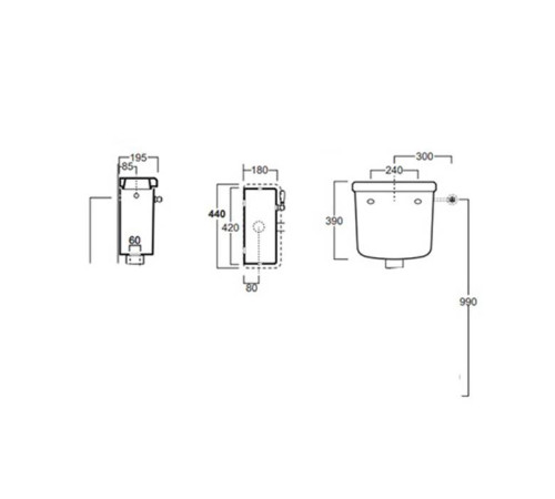Унитаз SIMAS Arcade 36х47 см со средним бачком выпуск в стену белый/хром AR811bi / AR812Bbi / D23cr