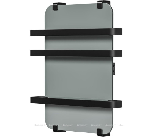 Полотенцесушитель Allen Brau INFINITY 600х440 мм зеркало с рейлингом 2.0 и креплением черный браш 00325656