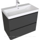 Тумба под раковину Aquanet Эмбер 80 2 ящика черный матовый 00330468