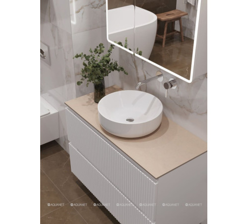 Тумба под раковину Aquanet Джейн 100 Flat белый матовый 00335426