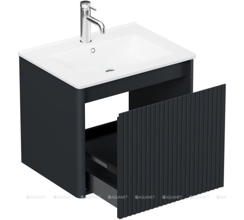 Тумба Allen Brau GRAVITY 60 см 1 ящик с фрезеровкой антрацит матовый 1.370016.AM