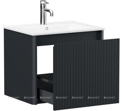 Тумба Allen Brau GRAVITY 60 см 1 ящик с фрезеровкой антрацит матовый 1.370016.AM