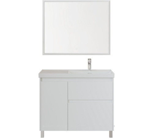 Тумба с раковиной Aquanet Nova Lite 2.0 100 R напольная белый глянец 00365914