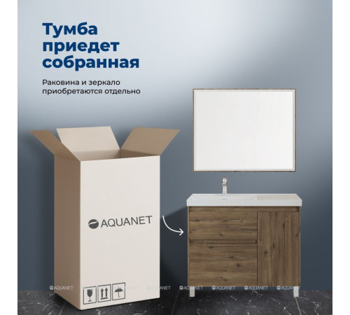 Тумба под раковину Aquanet Nova Lite 2.0 100 L напольная дуб рустикальный 00346348