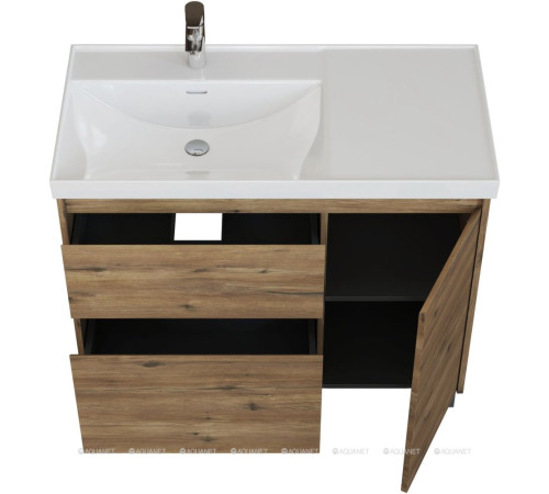 Тумба под раковину Aquanet Nova Lite 2.0 100 L напольная дуб рустикальный 00346348