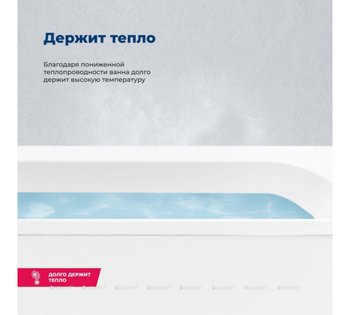 Ванна акриловая Aquanet Bright 180x75 см с каркасом и сливом-переливом 00347766