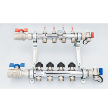 Коллектор Oventrop HKV-D 8 выходов 1 x 3/4 EK с шаровыми кранами и расходомерами 12080813002
