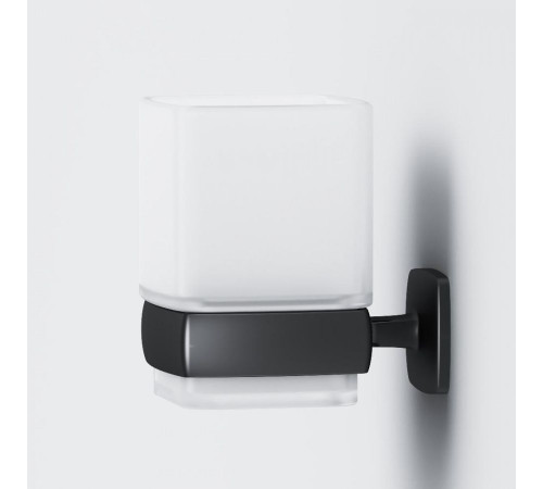 Стакан для зубных щеток AM.PM Gem стеклянный настенный черный A9034322
