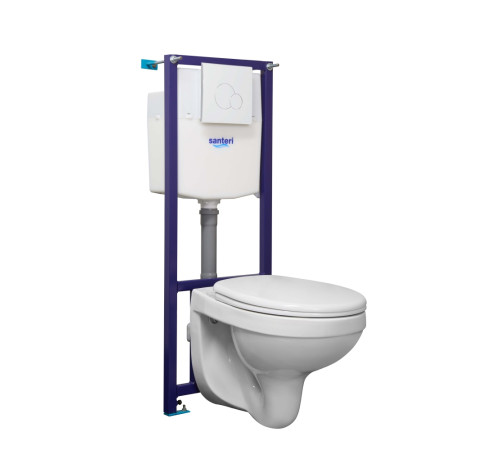 Комплект инсталляция с унитазом Santek Альфа комфорт сиденье микролифт белая панель 1.3816.4.S00.00B.2