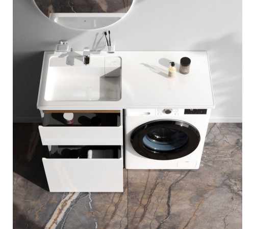 Тумба под столешницу для стиральной машины напольная AM.PM X-Joy 60 см 2 ящика белый глянец M85AFSX0602WG