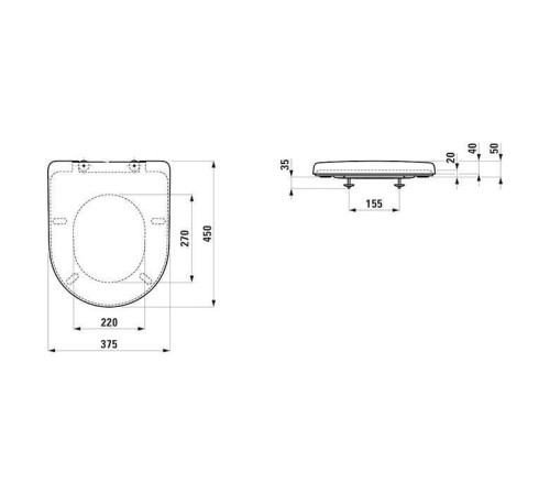 Сиденье для унитаза Laufen Pro 45х37.5х5.5 см микролифт белое 8.9395.9.000.000.1