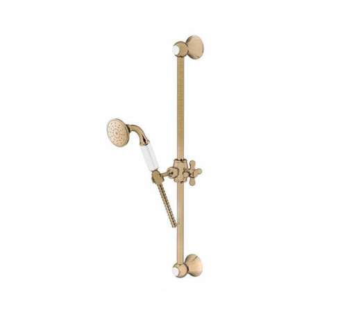 Душевая стойка Gattoni PD 60 см с лейкой CLASSIC и шлангом бронза 1039/PDV0