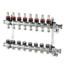Коллектор распределительный Oventrop Multidis SF 11 контуров 1 x 3/4 EK с ротаметрами 1404361