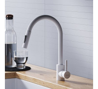 Смеситель для кухни Dorff Logic с вытяжным изливом белый D3007533