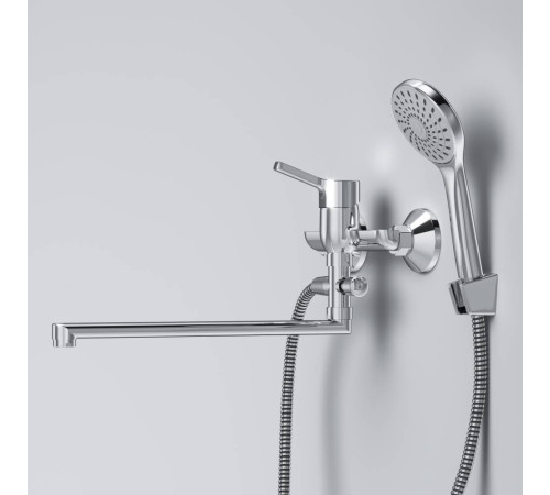 Смеситель для ванны и душа AM.PM X-Joy с длинным изливом и душевым набором F85B90100