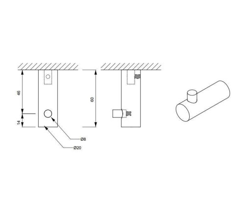 Крючок подвесной Decor Walther Bar HAK1 хром 0856700