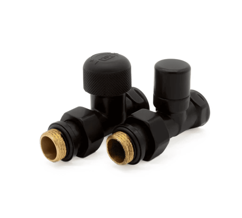 Набор термостатический прямой DR RUBINETTERIE 1/2x1/2 черный 0283.15WH0WBR