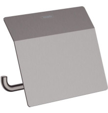 Держатель туалетной бумаги с крышкой Hansgrohe AddStoris шлифованный черный хром 41753340