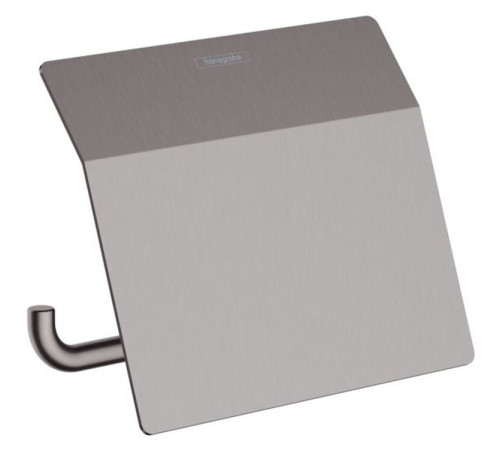 Держатель туалетной бумаги с крышкой Hansgrohe AddStoris шлифованный черный хром 41753340