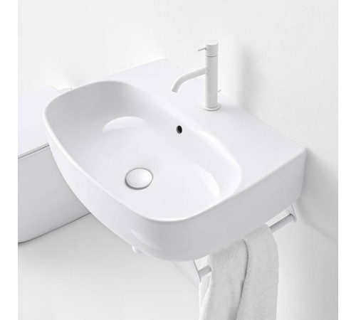 Раковина подвесная/накладная Kerasan Nolita 60х45 см 1 отв. белый глянцевый 534101