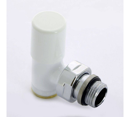 Вентиль радиаторный ручной Carlo Poletti Compact 1/2 х M24 угловой белый V150111E