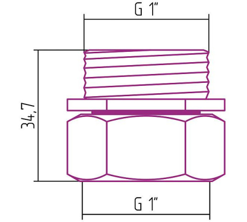 Комплект соединительный прямой Стилье G 1 НГ х G 1 НР 2 шт 02103-1010