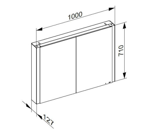 Зеркальный шкаф KEUCO Somaris 1000х710х127 мм 2 дверцы настенный 14503 002100