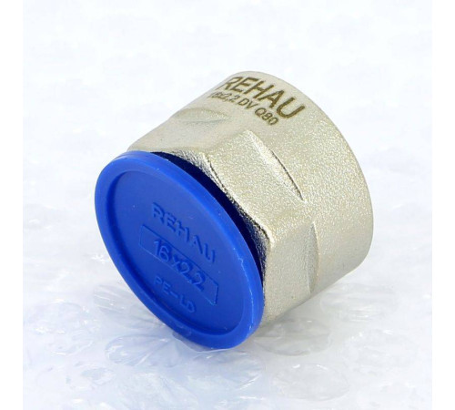 Соединитель обжимной REHAU RAUTITAN flex/pink 16x2.2 мм - 3/4 EK никелированный 266352