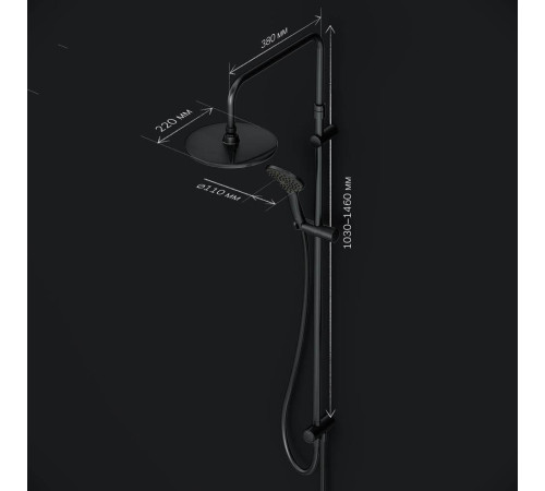 Душевая система AM.PM Like матовый черный F0790022