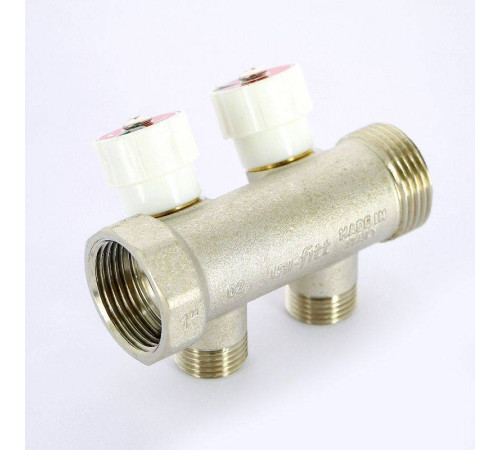 Коллектор никелированный Uni-Fitt 1 НВ 2 выхода 1/2 Н 40 мм 404N4220