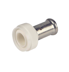 Пресс-фитинг Henco 26PKW 20х3/4 с накидной гайкой плоское уплотнение белый 26PKW-2005