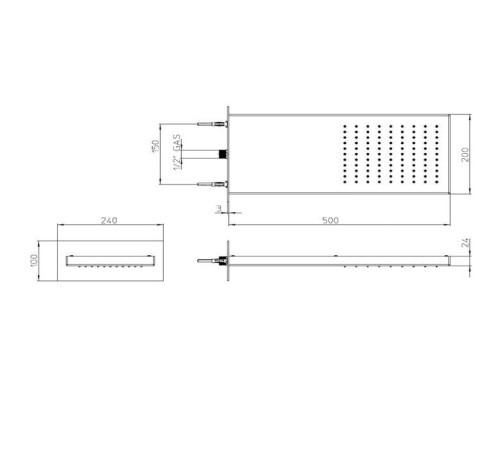 Верхний душ Bossini Manhattan 50х20 см настенный хром I00575.030