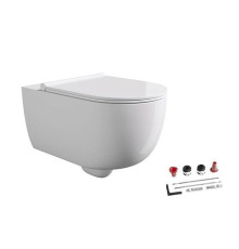 Унитаз подвесной Alice Unica 55х35 см безободковый с сиденьем микролифт 32240101SET