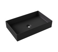 Раковина Ceramica Alice HIDE 60x37х12 см накладная чёрный матовый 31130108