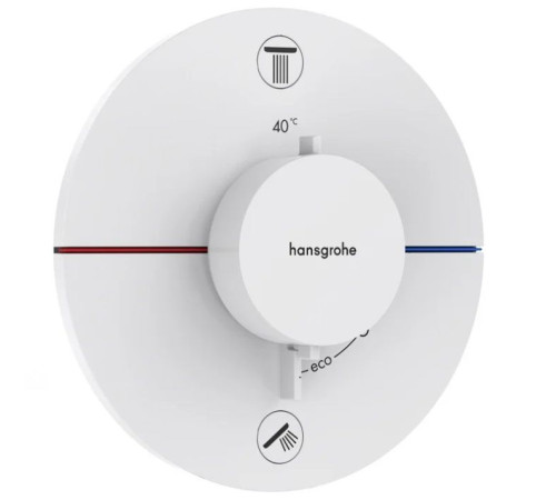 Термостат Hansgrohe ShowerSelect Comfort S для 2 потребителей скрытый монтаж Matt White 15554700