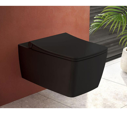 Унитаз подвесной безободковый VitrA Metropole матовый черный 7672B083-0101