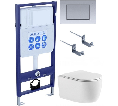 Комплект инсталляции с унитазом AQUATEK ЕВРОПА cmp011 (рама INS-0000012, клавиша KDI-0000011, унитаз AQ1106-00) ЕВРОПА cmp011