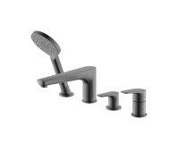 Смеситель на борт ванны Aquanet Бетта на 4 отверстия оружейная сталь AQ1148BGM