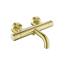 Смеситель для ванны термостатический Aquanet Европа шлифованное золото AQ1343BG