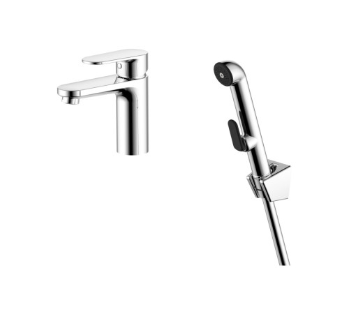 Смеситель для раковины Aquanet Ника с гигиеническим душем хром AQ1812CR