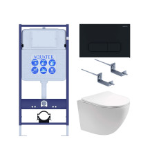 Комплект инсталляции с унитазом AQUATEK ЕВРОПА cm-017 4в1 (рама INS-0000012, клавиша KDI-0000017, унитаз AQ1900-00) ЕВРОПА cm-017 4в1